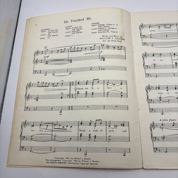 Bill Gaither He Touched Me Sheet Music Songbook Piano Organ 7 Songs 1960s - Picture 3 of 7